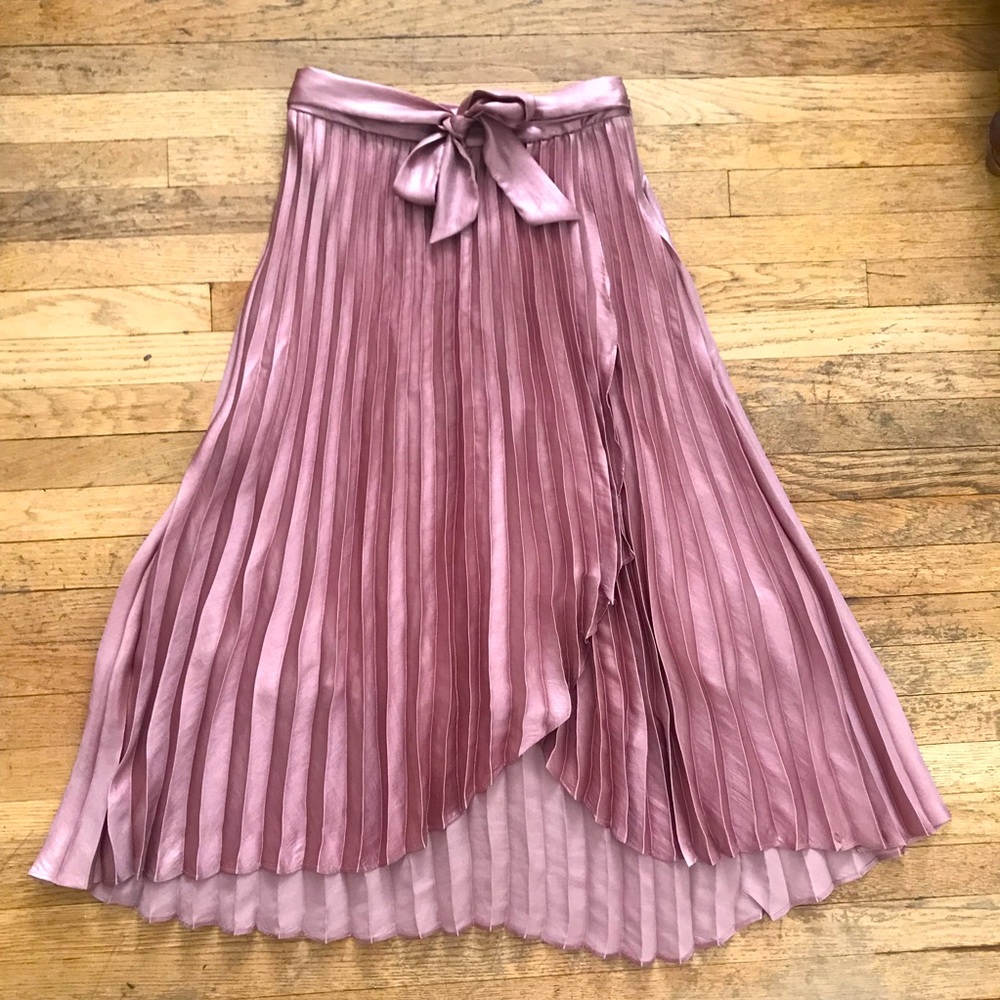 Dusty Rose Tea Length Skirt with side tie